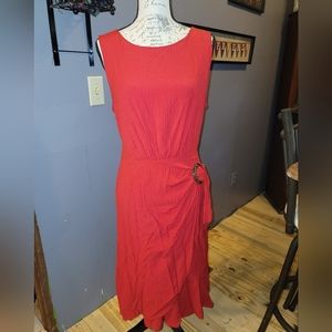 Sleeveless Surplice V-Neck Crepe Knit short Dress